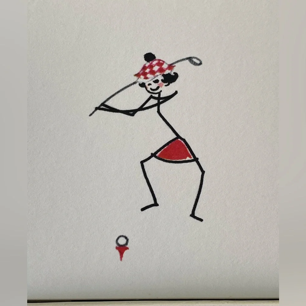 Kristin Elliott Inc. 10 cards with envelopes Golf Vintage stationary